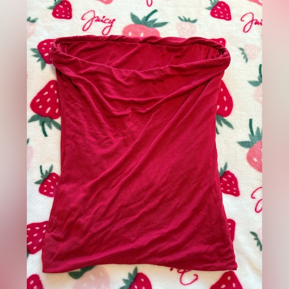 Popular 21 Strapless Tube Top – Deep Red - Picture 4 of 4